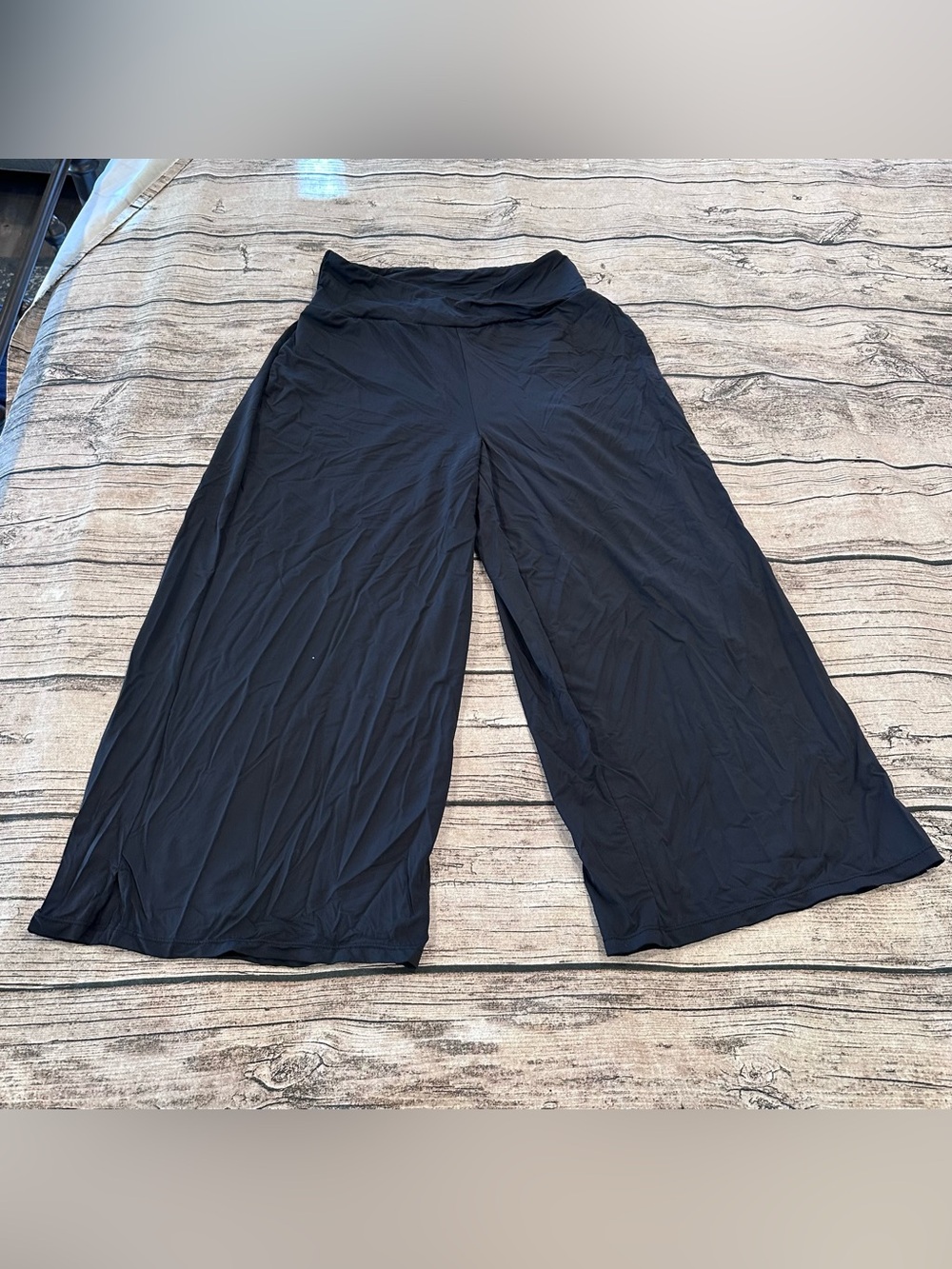HALARA Black Cropped Wide Leg Palazzo Pants
